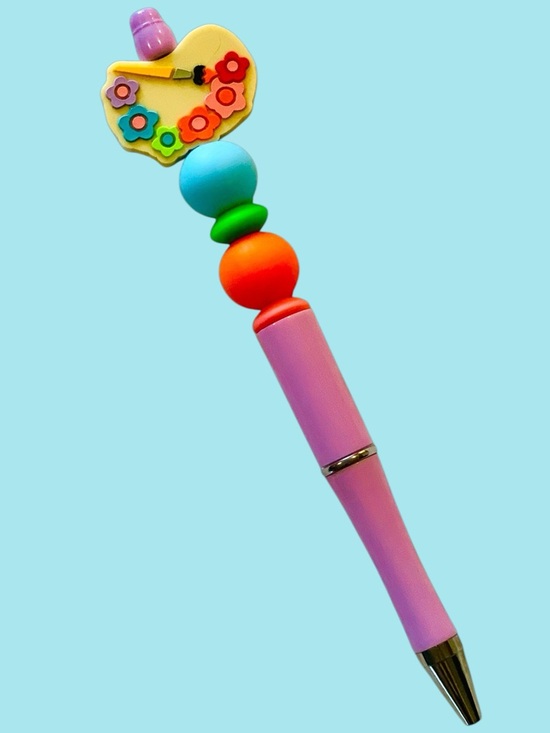 Alaska wild Rose designs￼ Other - Pink Flower Art Palette Adult or kid’s Pen with Multicolor Beads. Soft to hold